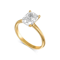 Elongated Cushion Solitaire Diamond Engagement Ring