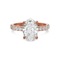 Oval Pavé With Hidden Halo Diamond Engagement Ring