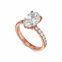 Oval Pavé With Hidden Halo Diamond Engagement Ring