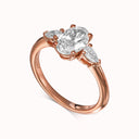 1.80 Carat Oval With Pear-Shape Side Stones Diamond Engagement Ring