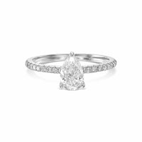 Pear Shape Pavé With Hidden Halo Diamond Engagement Ring