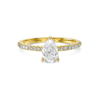 Pear Shape Pavé With Hidden Halo Diamond Engagement Ring