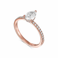 Pear Shape Pavé With Hidden Halo Diamond Engagement Ring