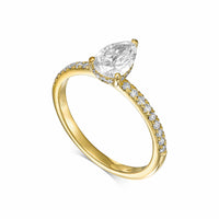 Pear Shape Pavé With Hidden Halo Diamond Engagement Ring