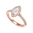 1.38 Carat Marquise Cut Halo Diamond Engagement Ring