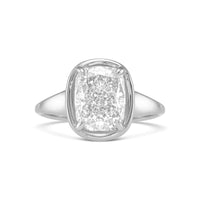 Elongated Cushion Bezel Diamond Engagement Ring