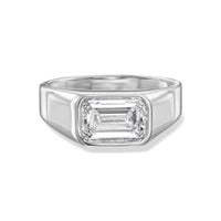 Emerald East-to-West Bezel Diamond Engagement Ring