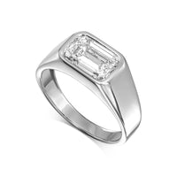 Emerald East-to-West Bezel Diamond Engagement Ring