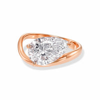 Tilted Pear-Shape Diamond Engagement Ring