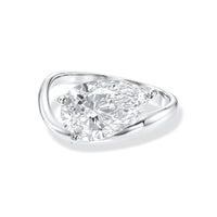 Tilted Pear-Shape Diamond Engagement Ring