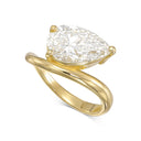 2.50 Carat Tilted Pear-Shape Diamond Engagement Ring in 14K Yellow Gold