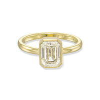 1.52 Carat Emerald Solitaire Diamond Engagement Ring In 14k Yellow Gold