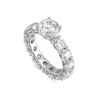 Round Brilliant Eternity Band Diamond Engagement Ring