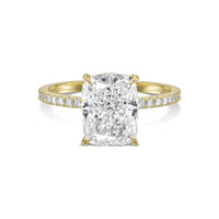 Elongated Cushion Pavé Diamond Engagement Ring