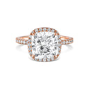 2.40 Carat Cushion Halo Diamond Engagement Ring