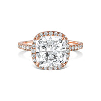 Square Cushion Halo Diamond Engagement Ring