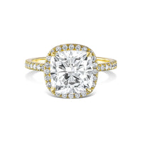 Square Cushion Halo Diamond Engagement Ring