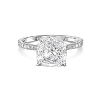 Square Cushion Pavé With Hidden Halo Diamond Engagement Ring