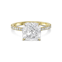 Square Cushion Pavé With Hidden Halo Diamond Engagement Ring