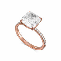 Square Cushion Pavé With Hidden Halo Diamond Engagement Ring