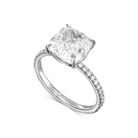 Square Cushion Pavé With Hidden Halo Diamond Engagement Ring