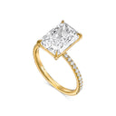3.50 Carat Radiant Cut Pavé Diamond Engagement Ring