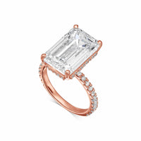 Emerald Pavé With Hidden Halo Diamond Engagement Ring