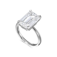 Emerald Solitaire Diamond Engagement Ring