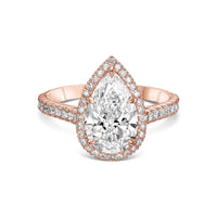Pear Shape Halo Diamond Engagement Ring
