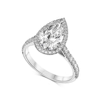 Pear Shape Halo Diamond Engagement Ring
