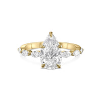 Pear-Shape With Marquise Side Stones Diamond Engagement Ring