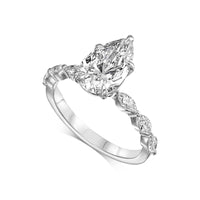 2.21 Carat Pear Shape with Marquise Side Stones Diamond Engagement Ring