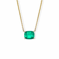 3.00 Carat Emerald Solitaire Necklace