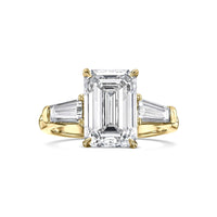 Emerald With Tapered Baguette Side Stones Diamond Engagement Ring