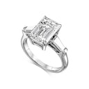 3.50 Carat Emerald With Baguette Side Stones Diamond Engagement Ring