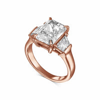 Radiant Cut With Trapezoid Side Stones Diamond Engagement Ring