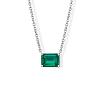 2.00 Carat Emerald Solitaire Pendant in 14K White Gold