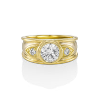 1.30 Carat Bezel-Set Diamond Vintage Ring in 18K Yellow Gold