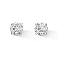 3.00 Carat Round Brilliant Diamond Stud Earrings in 14K White Gold