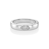 Bezeled Marquise Diamond Band