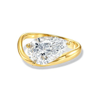 Tilted Pear-Shape Diamond Engagement Ring