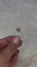 3.00 Carat Round Brilliant Pavé Diamond Engagement Ring
