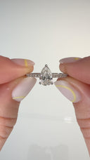 1.30 Carat Pear-Shape Pavé With Hidden Halo Diamond Engagement Ring