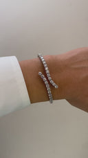 Spiral Diamond Tennis Bracelet in 14K White Gold