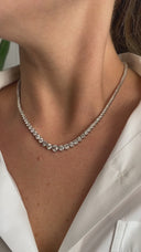 9.00 Carat Graduated Round Brilliant Diamond Necklace