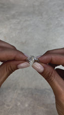1.30 Carat Oval With Pear Shape Side Stones Diamond Engagement Ring In 14k White Gold