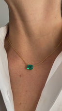 3.00 Carat Emerald Solitaire Necklace