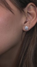 3.00 Carat Round Brilliant Diamond Stud Earrings in 14K White Gold