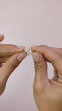 3.00 Carat Semi-Tilted Pear Shape Diamond Engagement Ring in 14K Yellow Gold