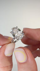 3.01 Carat Oval Solitaire Diamond Engagement Ring In 14k White Gold